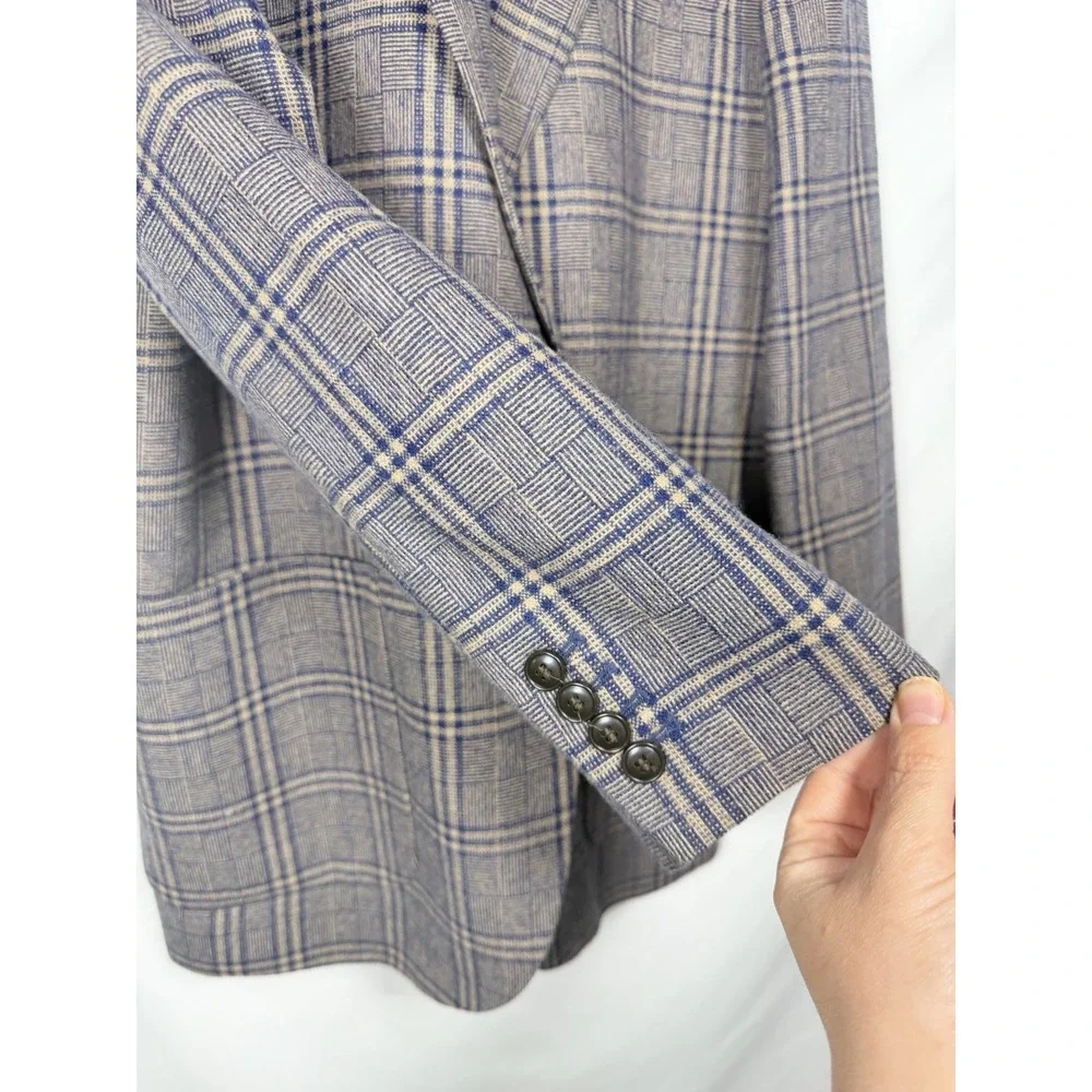 Madewell Larsen Blazer Navy Glen Plaid Preppy Career Old Money‎ Chic S Academia
